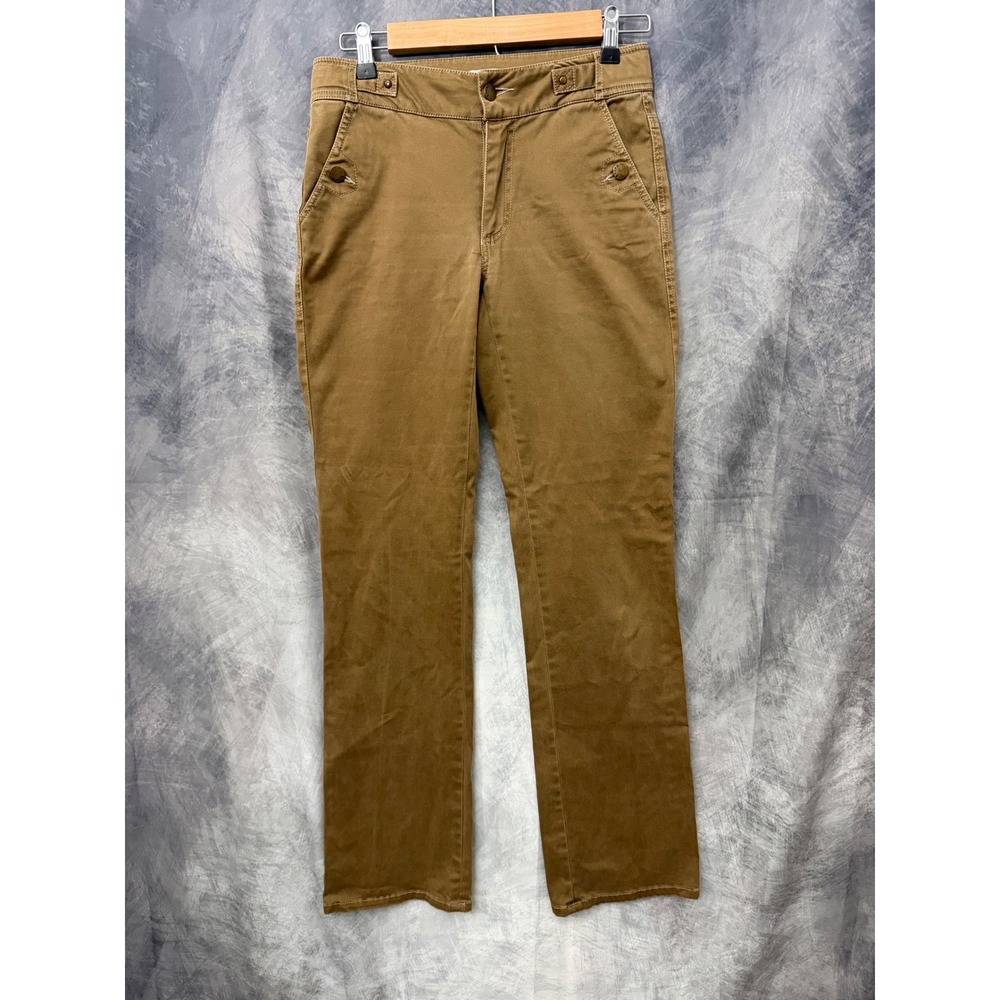 Cache Womens Brown Khaki Straight Leg Utility Pants Size 0  90s Y2K Quiet Luxury